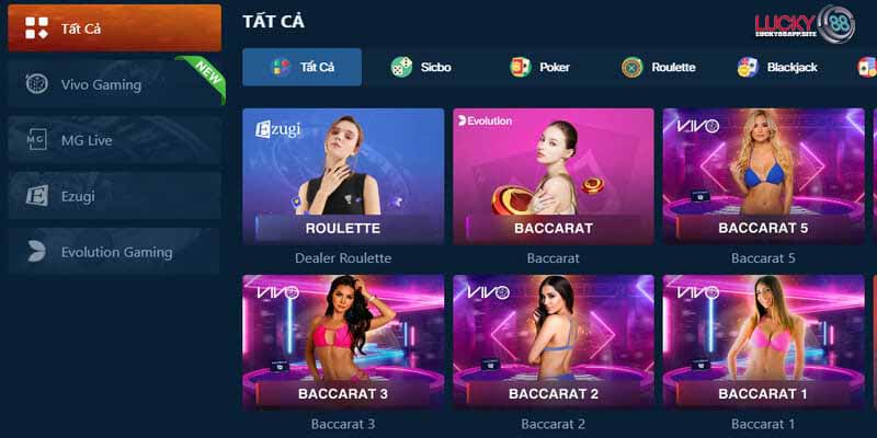 Live Casino hội tụ nhiều siêu phẩm game hấp dẫn